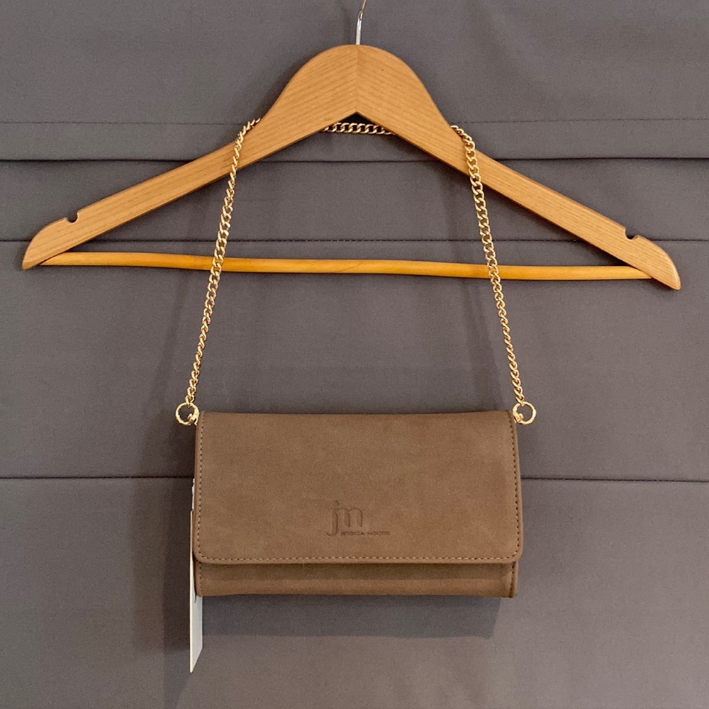 NWT Jessica Moore Wallet on Chain Purse Handbag Fawn